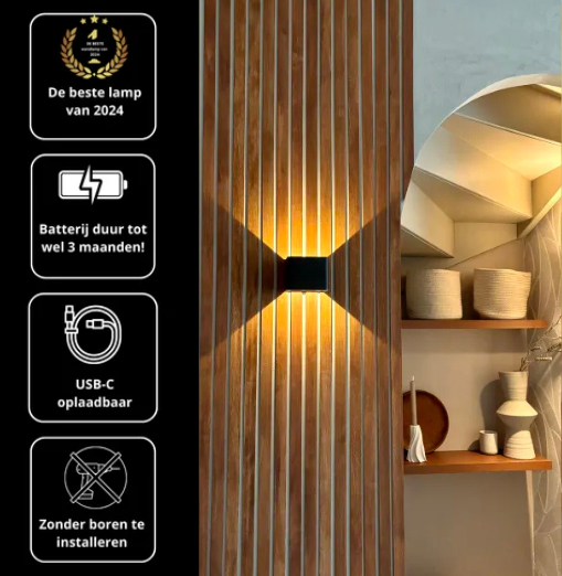 TheNewWave™ Draadloze Luxe Wandlamp